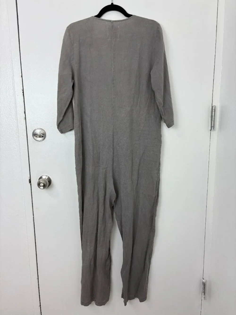 Zara Gray 100% Linen Bolier Jumpsuit The Lillian Size Medium
